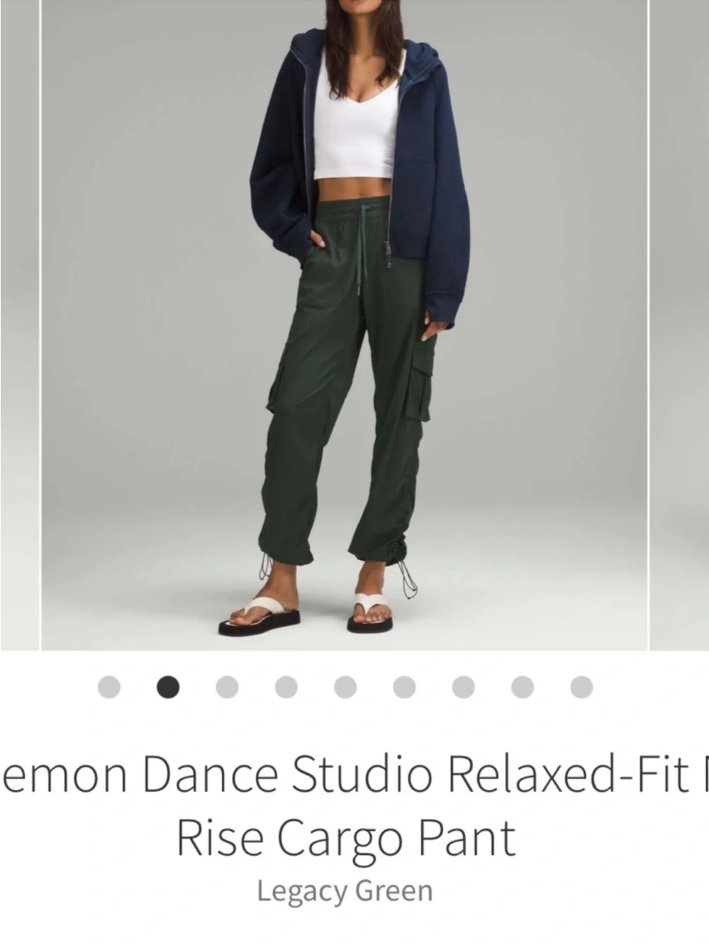 Lululemon Dance Studio Relaxed Fit Mid Rise Cargo Pants Legacy Green Sz XS